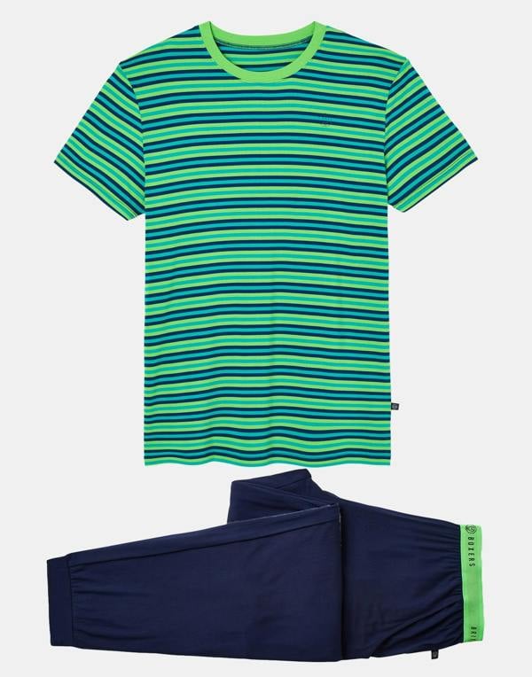 British Boxers Men's Bamboo Pyjama Set - Electric Lime