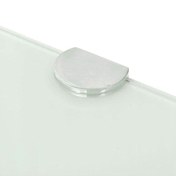 Berkfield Corner Shelf with Chrome Supports Glass White 25x25 cm