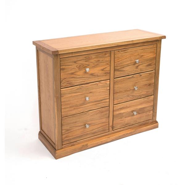 Cabinet Bits Salerno 6 Drawer Chest of Drawers Chrome Knob