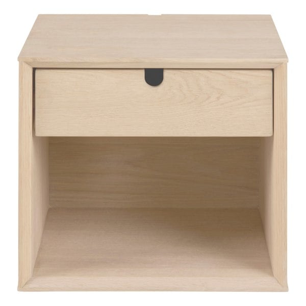 Furniture To Go Century 1 Drawer Wall Mounted Bedside Table in White Oak