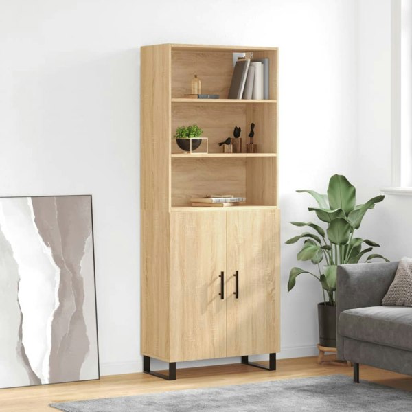 Berkfield Highboard Sonoma Oak 69.5x34x180 cm Engineered Wood