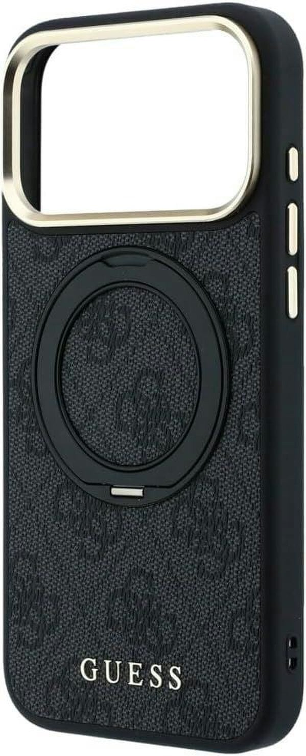 Guess Ring Stand 360 Rotation 4G Classic Logo Case with MagSafe for iPhone 17/18 Pro Max 6.9" Black - GUHMP18X6PS4RSCLK