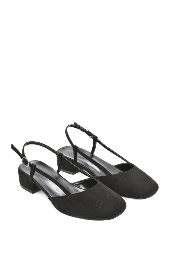 XY LONDON Slingback Court Shoes With Low Block Heel