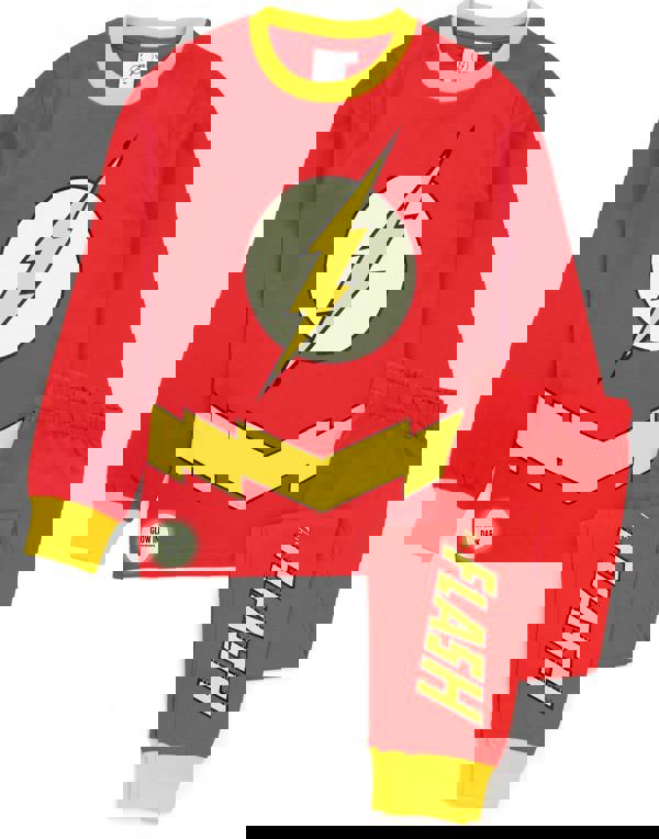 DC Comics Boys Red The Flash Long Sleeve Long Leg Pyjama Set