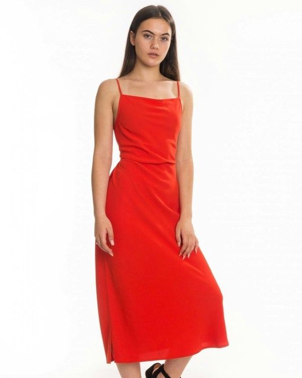 Calvin Klein Smooth Twill Cami NS Womens Dress - Ck Acid Orange