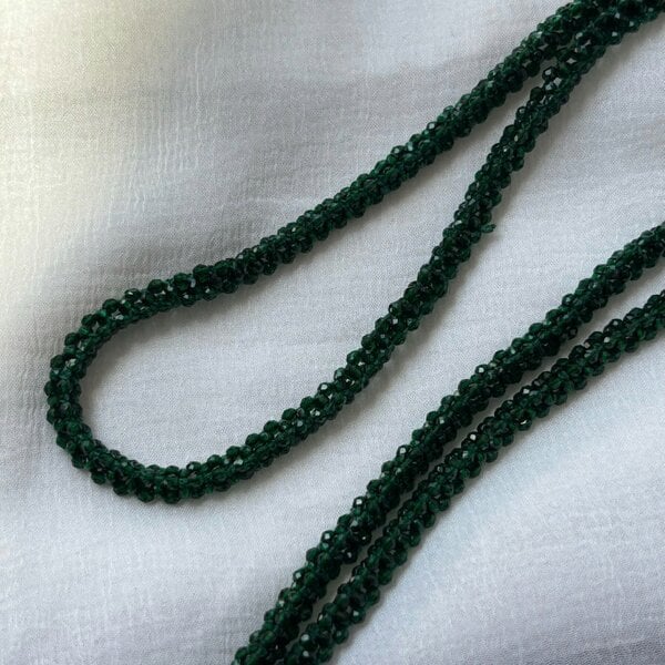 The Colourful Aura Green Glass Beaded Soft 60 cm Glass Chain Lanyard Holder