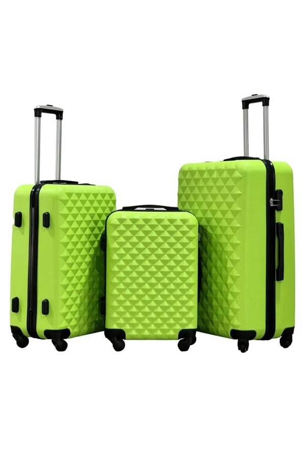 Groundlevel 3pc ABS 4 Wheel Diamond Luggage Set