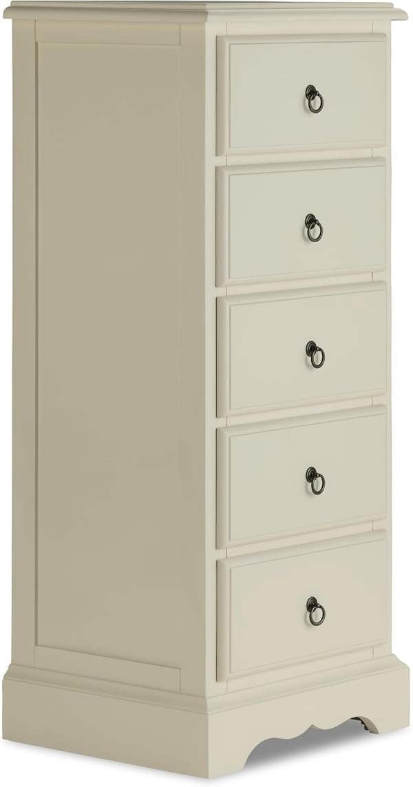 Statement Furniture Romance Tallboy 5 Drawer Narrow Chest of Drawers Assembled Bedroom Storage