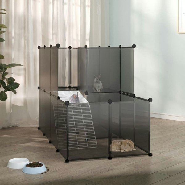 Berkfield Small Animal Cage Black 142x74x93 cm PP and Steel