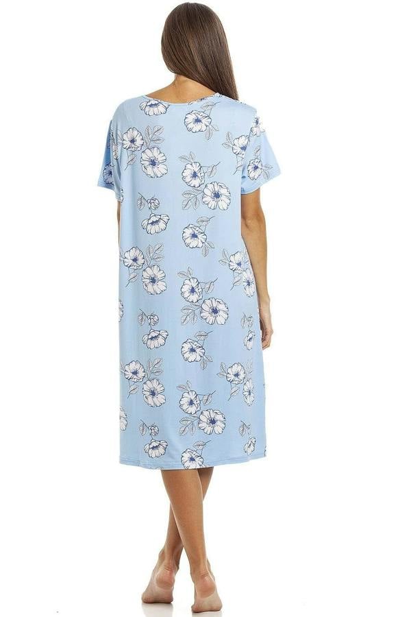 Womens Short Sleeve Knee Length Nightdress