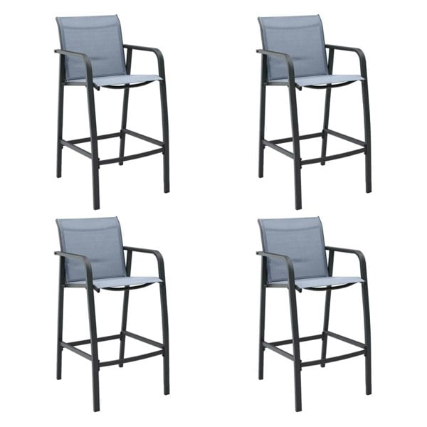 Berkfield Garden Bar Chairs 4 pcs Grey Textilene