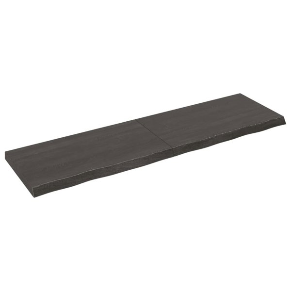Berkfield Wall Shelf Dark Grey 180x50x6 cm Treated Solid Wood Oak