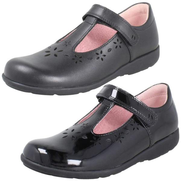 Start-rite Girls Startrite Flower Punch Detail T-Bar School Shoes Charlotte