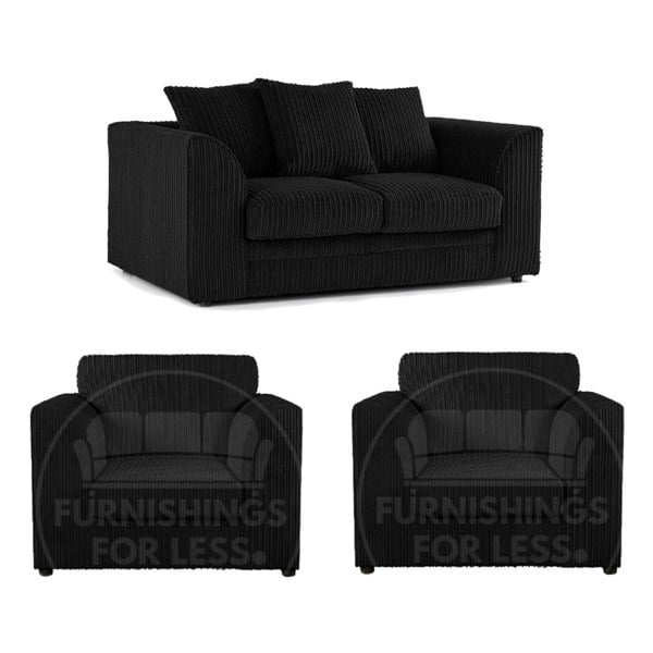 Furnishings For Less Luxor Jumbo Cord 2 Seater and 2 x Armchairs - Scatter Back