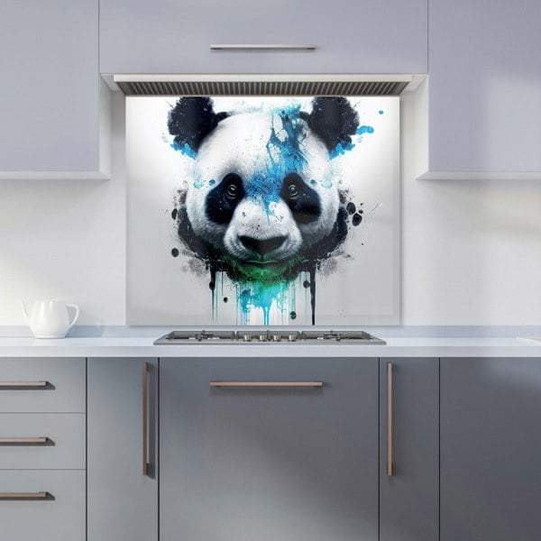 Warren Reed - Designer Panda Face Splashart Light Background Kitchen Splashback