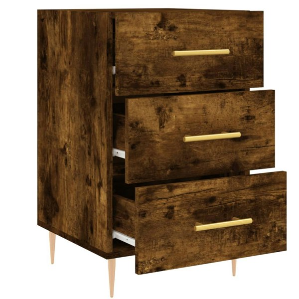 Berkfield Bedside Cabinet Smoked Oak 40x40x66 cm Engineered Wood