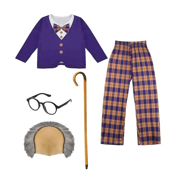 Bristol Novelty Boys Little Old Man Costume - Purple/Beige - 