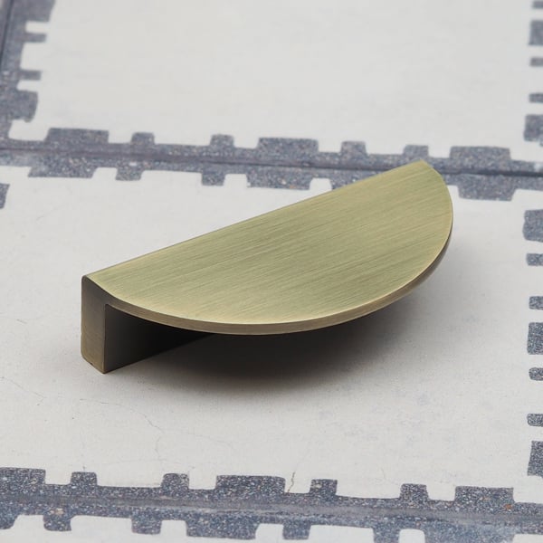 Handle & Home 64mm Antique Brass Half Moon Handle