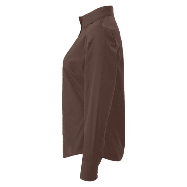 Premier Womens/Ladies Poplin Long-Sleeved Blouse - Brown