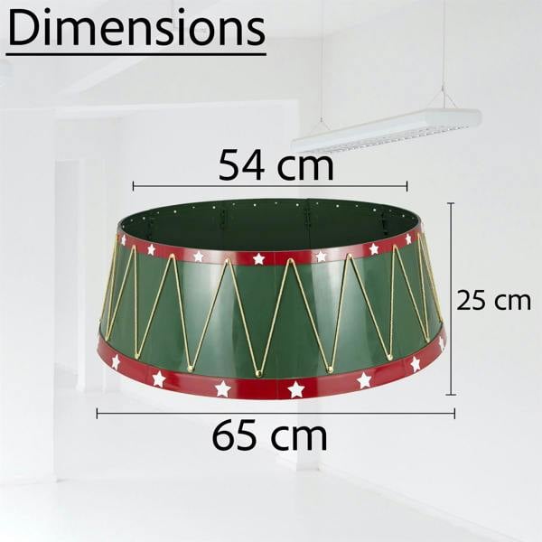 25.6 Inch Drum Style Christmas Tree Collar, Foldable Tree Base Cover with Mirror Finish image 5
