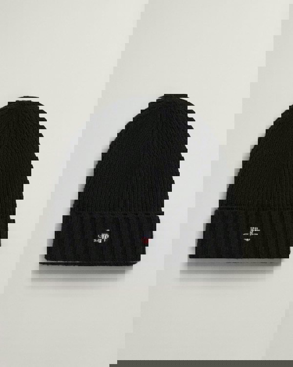 GANT Unisex Shield Wool Beanie - 5 Black