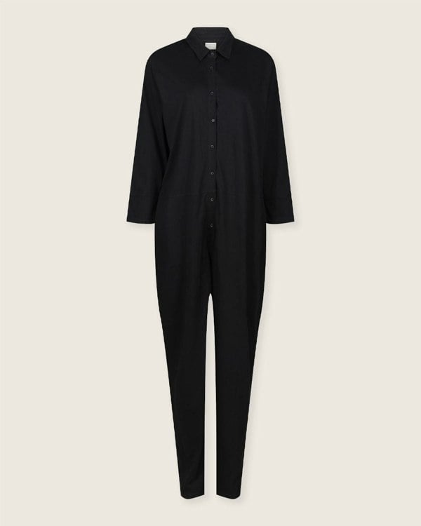Shana Black Collared Jumpsuit- image 3