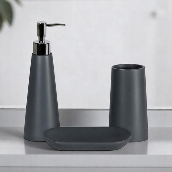Showerdrape Alto Grey 3 Piece Bathroom Accessory Set