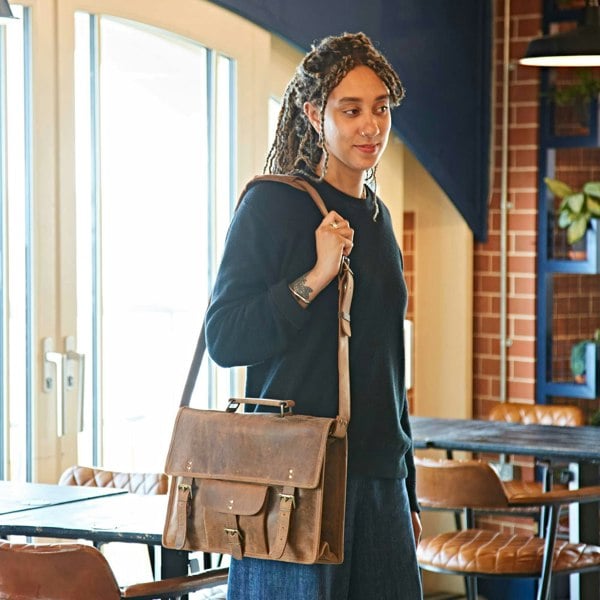Paper High Buffalo Leather Vintage Satchel
