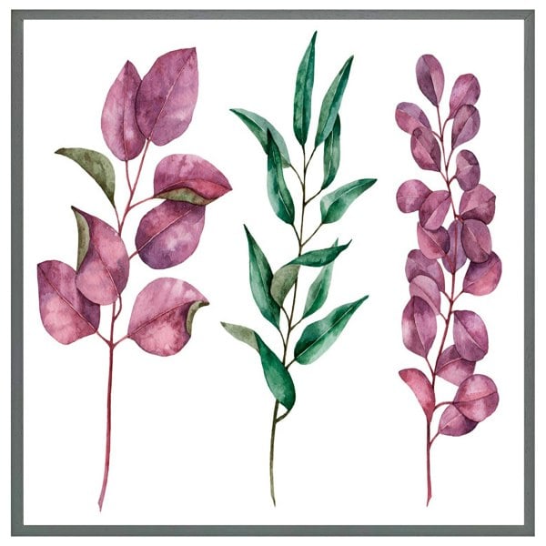 Benjamin Tate Design Purple & green leaves (Picture Frame)
