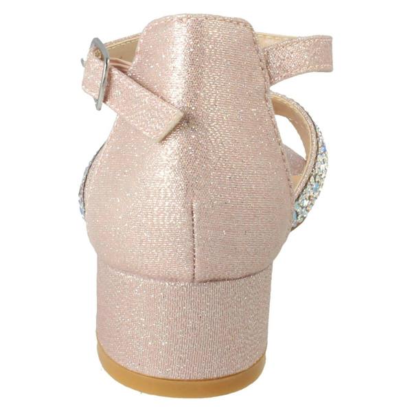 Spot On Girls Spot On Small Heeled Ankle Strap Glitter Sandals H1122