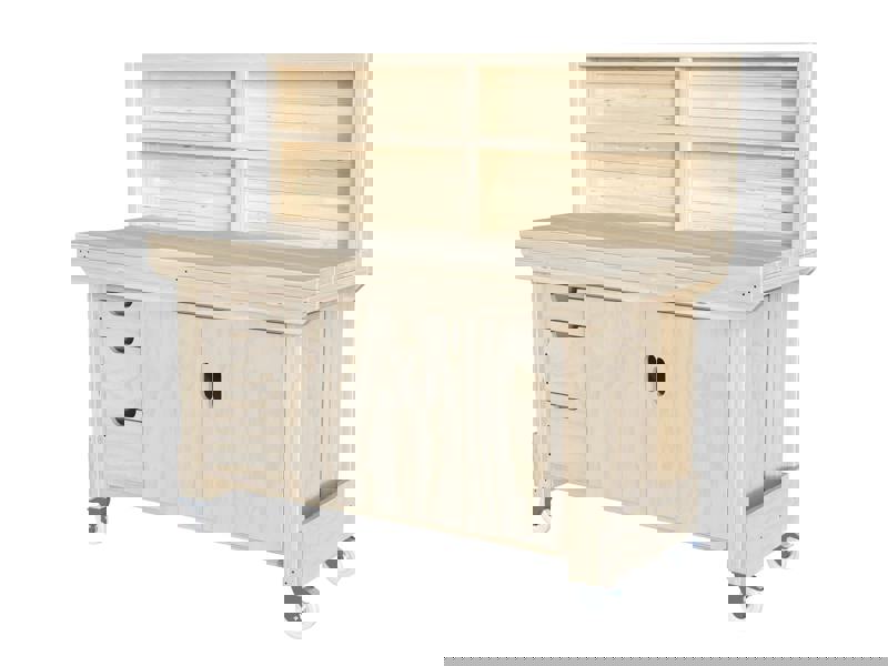 Acorn Heavy-Duty Cupboard Workbench (V.2) – Sturdy Wooden Workbench with Two-Door Cupboard, Multiple Large Drawers, and Optional Back Panel or Pegboard, Ideal for Garages, Workshops, and Sheds