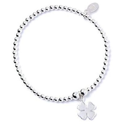 Mylee London Lucky Four Leaf Clover on Silver Ball Bead Bracelet