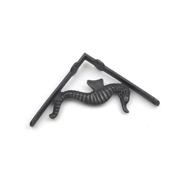 Pair of Antique Cast Iron Seahorse Design Shelf Brackets