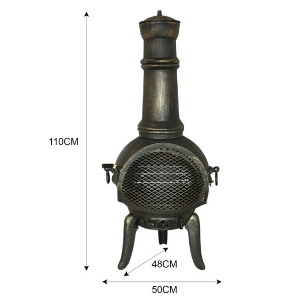 Monstershop Cast Iron Chimenea & Union Jack Bunting