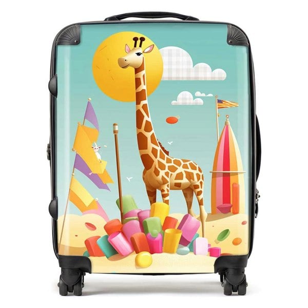 Warren Reed A Giraffe On A Beach Holiday Suitcase