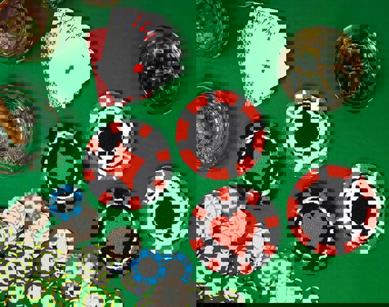 All In Poker Chip Punch Needle Coaster