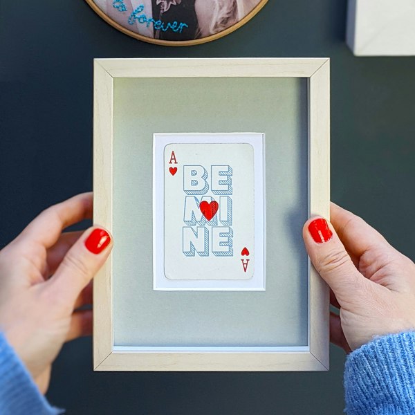 Hands & Hearts Be mine playing card print