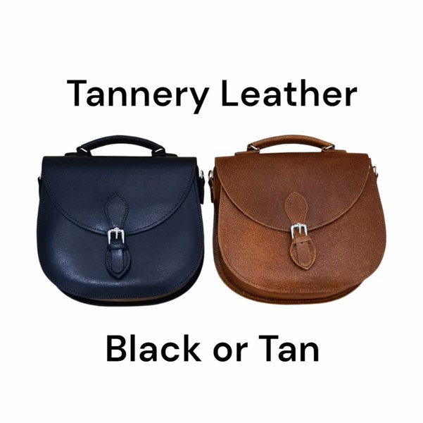 Zatchels Handmade Tannery Leather Saddle Bag - Tan