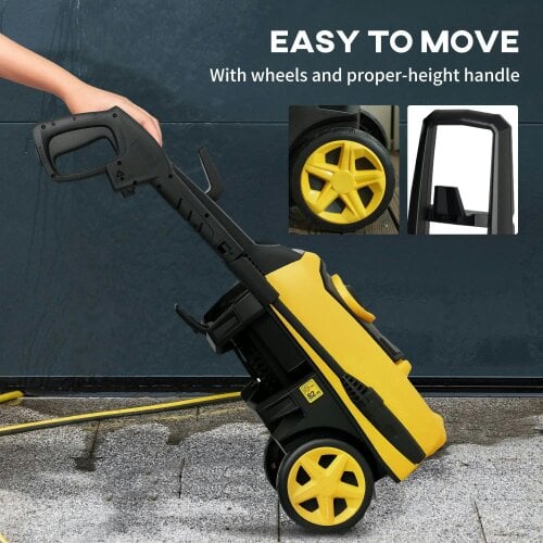Bobobiy 1800W High Pressure Washer, 150 Bar Pressure, 510 L/h Flow, High-Performance Portable Power Washer Jet Wash Cleaner with 6M Hose, Yellow