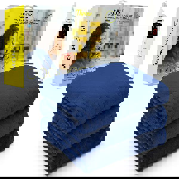 MONHOUSE Heated Electric Throw 9H Timer 9 Heat Setting Fleece Blanket