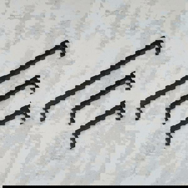 Handle & Home Matt Black Kitchen Cabinet Slim Square D Handles