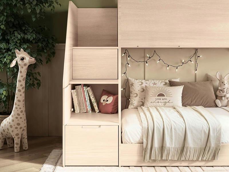 Flair Dreamland House Staircase Bunk Bed Oak