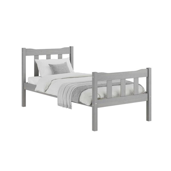 Wyld Haus Tralee Grey Washed Wooden 3ft Single Bed with Panelled Headboard and Footboard
