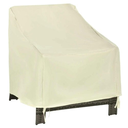 Bobobiy 600D Oxford Cloth Furniture Cover Single Chair Garden Patio Outdoor Protector Waterproof 68x87x44-77cm
