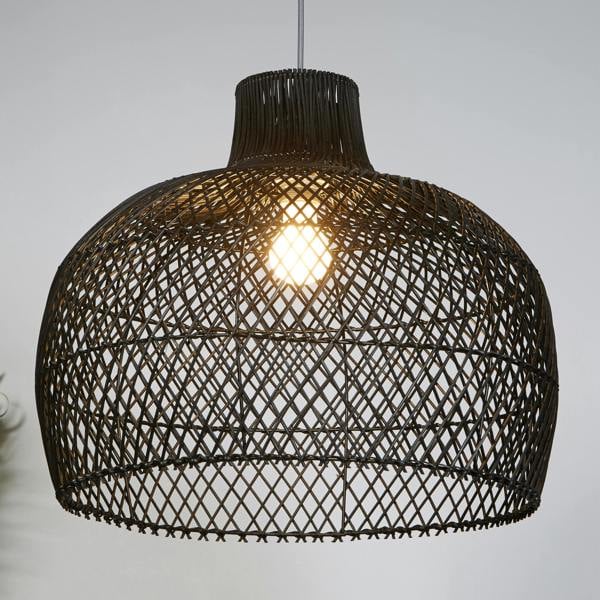 LARGE BLACK RATTAN BELL EASY FIT 50CM