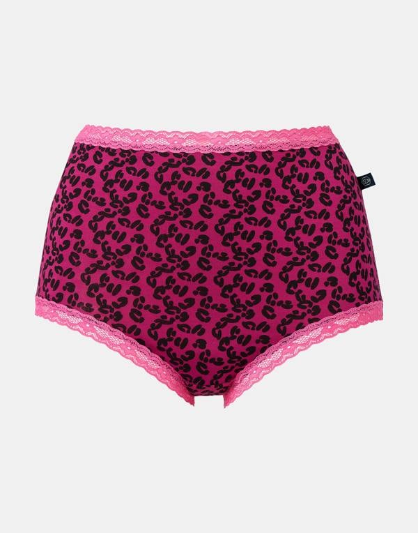 British Boxers Multipack! 4 Pairs of Women's Bamboo Lace Full Briefs – Leopard Rose
