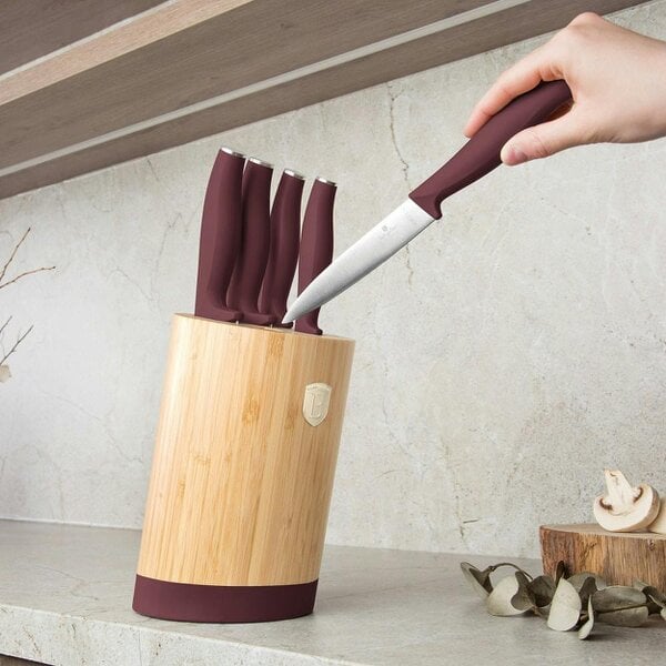 Berlinger Haus Knife Set with Bamboo Stand BH2754 Bordeaux