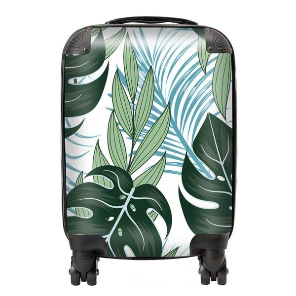 Warren Reed Tropical Pattern With Bright Plants And Flowers Suitcase