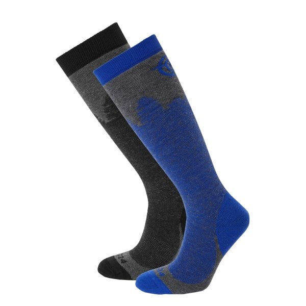 TOG24 Mens Aprica Ski Socks (Pack of 2) - Black/Royal Blue