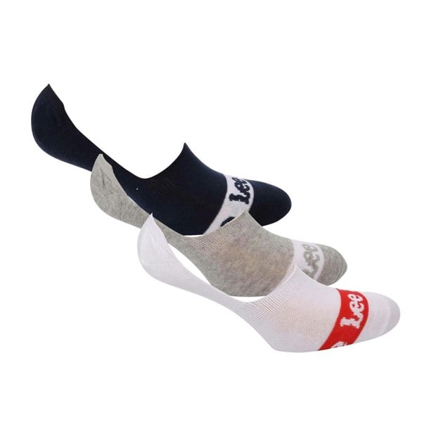 Lee Unisex Adult Logo Liner Socks (Pack of 3) - White/Grey/Black
